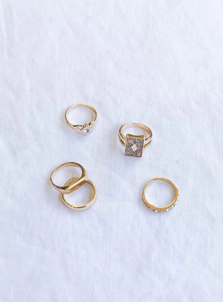 Accessories * | Princess Polly Lower Impact All In Ring Pack Gold