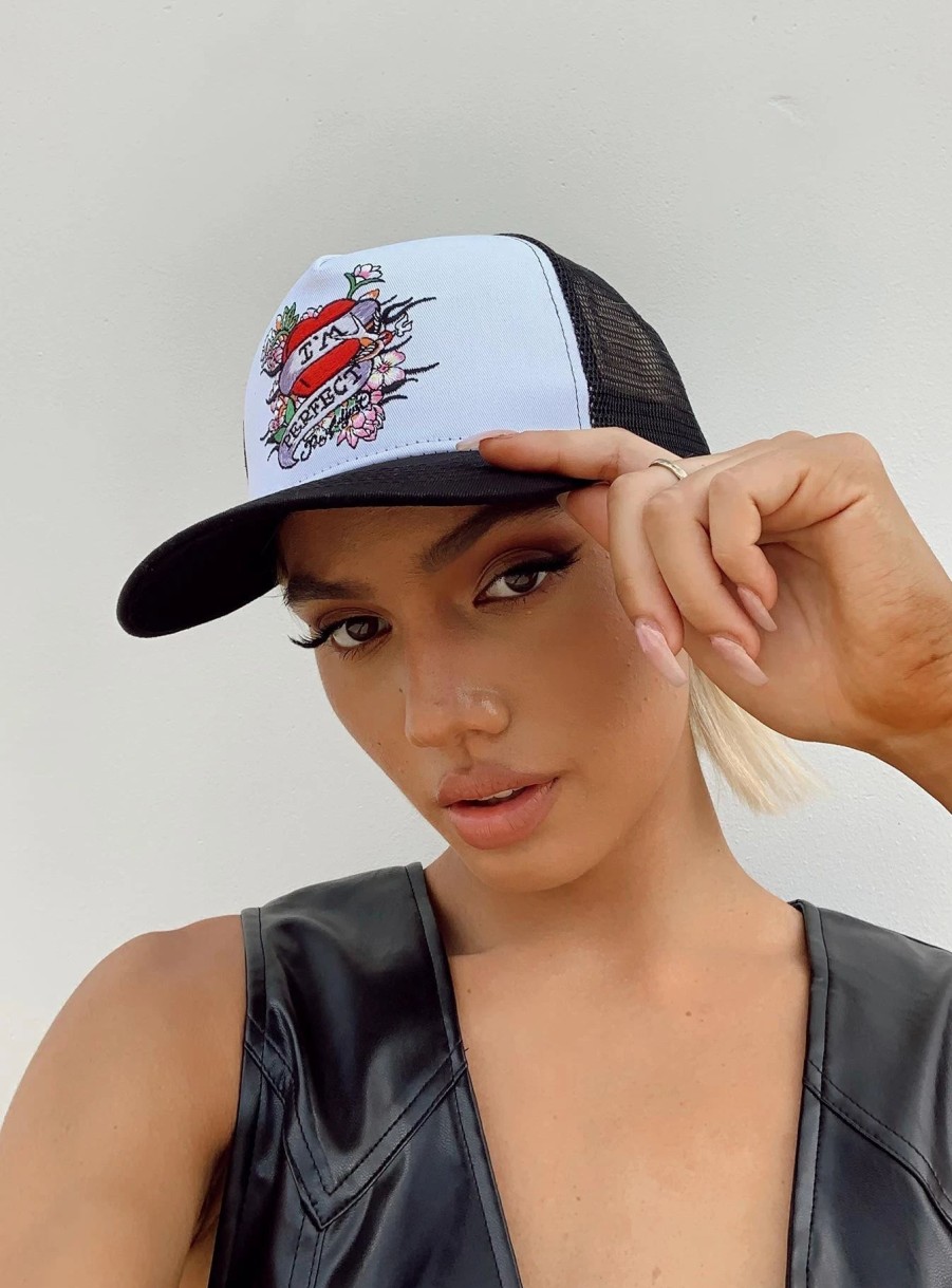 Accessories * | Princess Polly I'M Perfect Trucker Hat Black