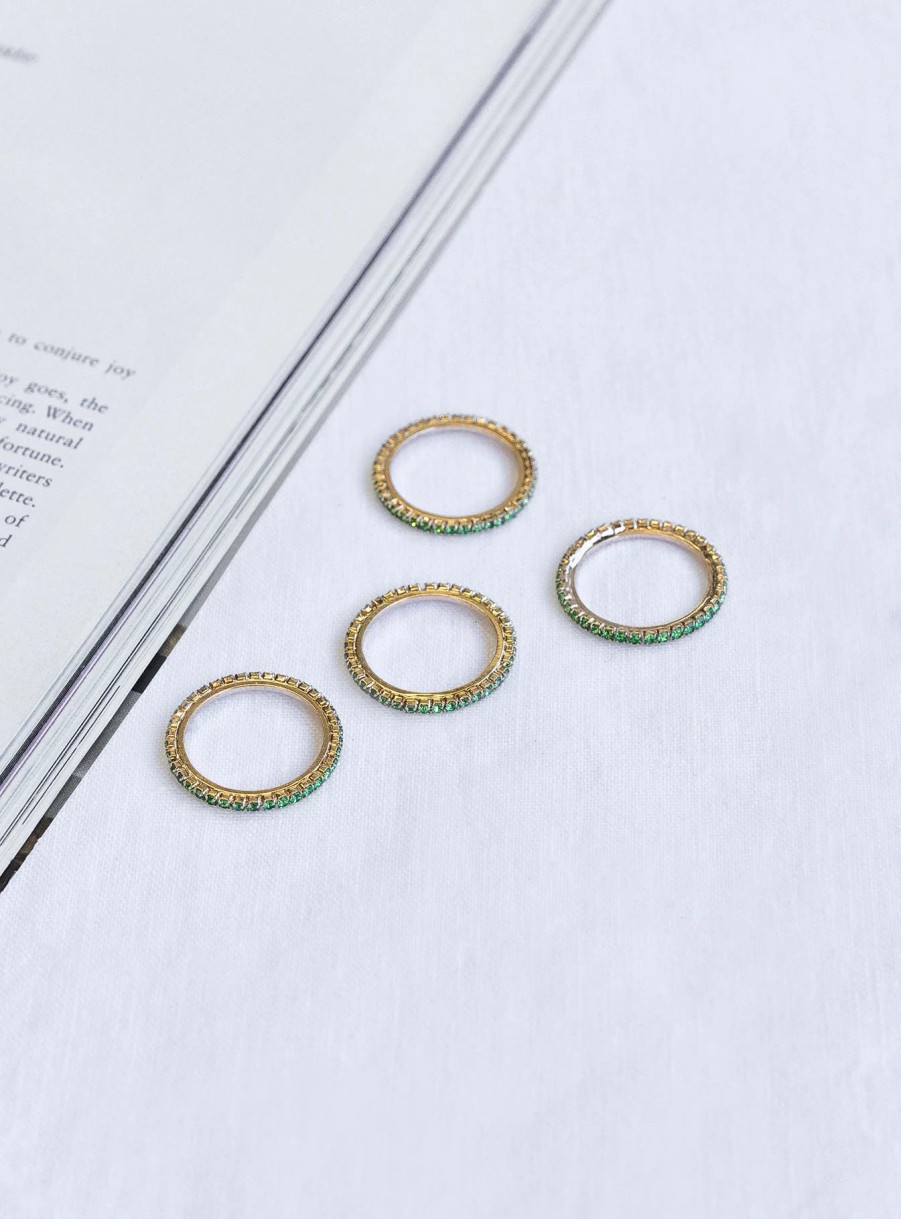 Accessories * | Princess Polly Tammin Ring Pack / Green Gold