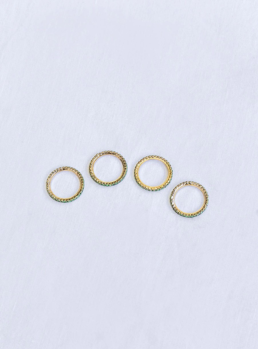 Accessories * | Princess Polly Tammin Ring Pack / Green Gold