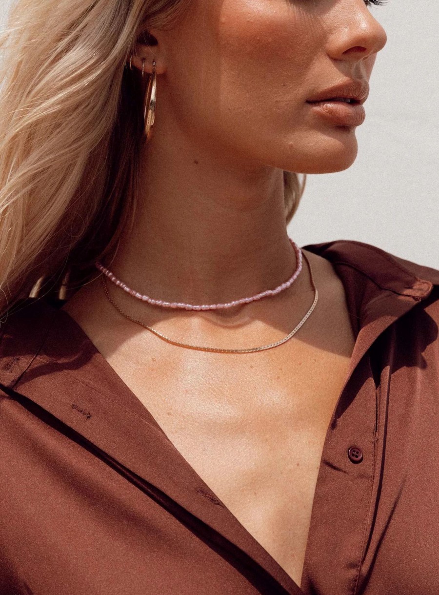 Accessories * | Princess Polly Lower Impact In The Zone Necklace Set Pink