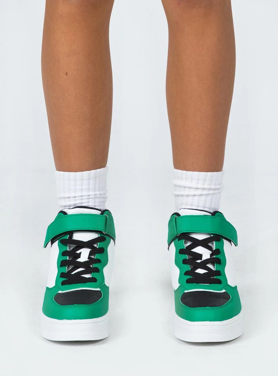 Shoes * | Princess Polly Rylee Sneakers Green / White