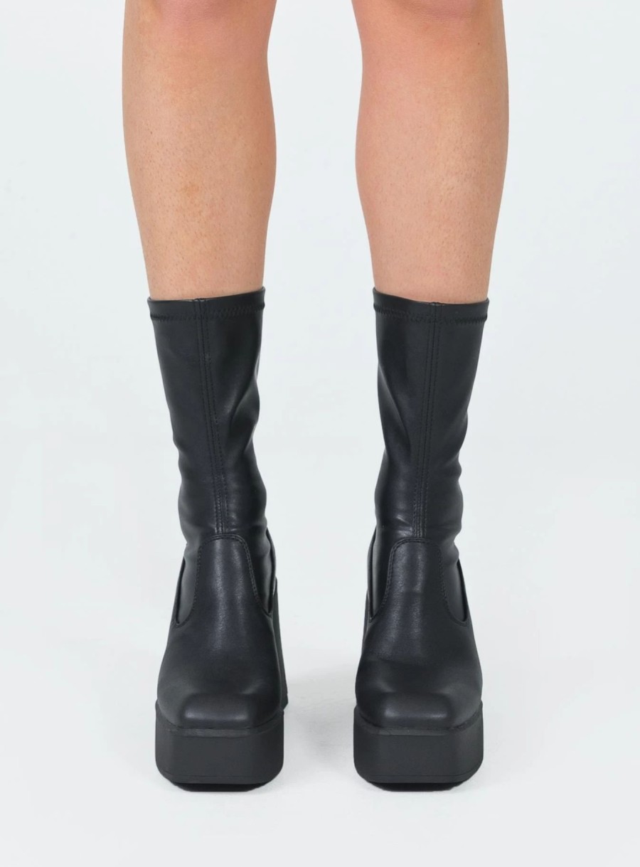 Shoes * | Windsor Smith Baddest Stretch Sock Boots Black