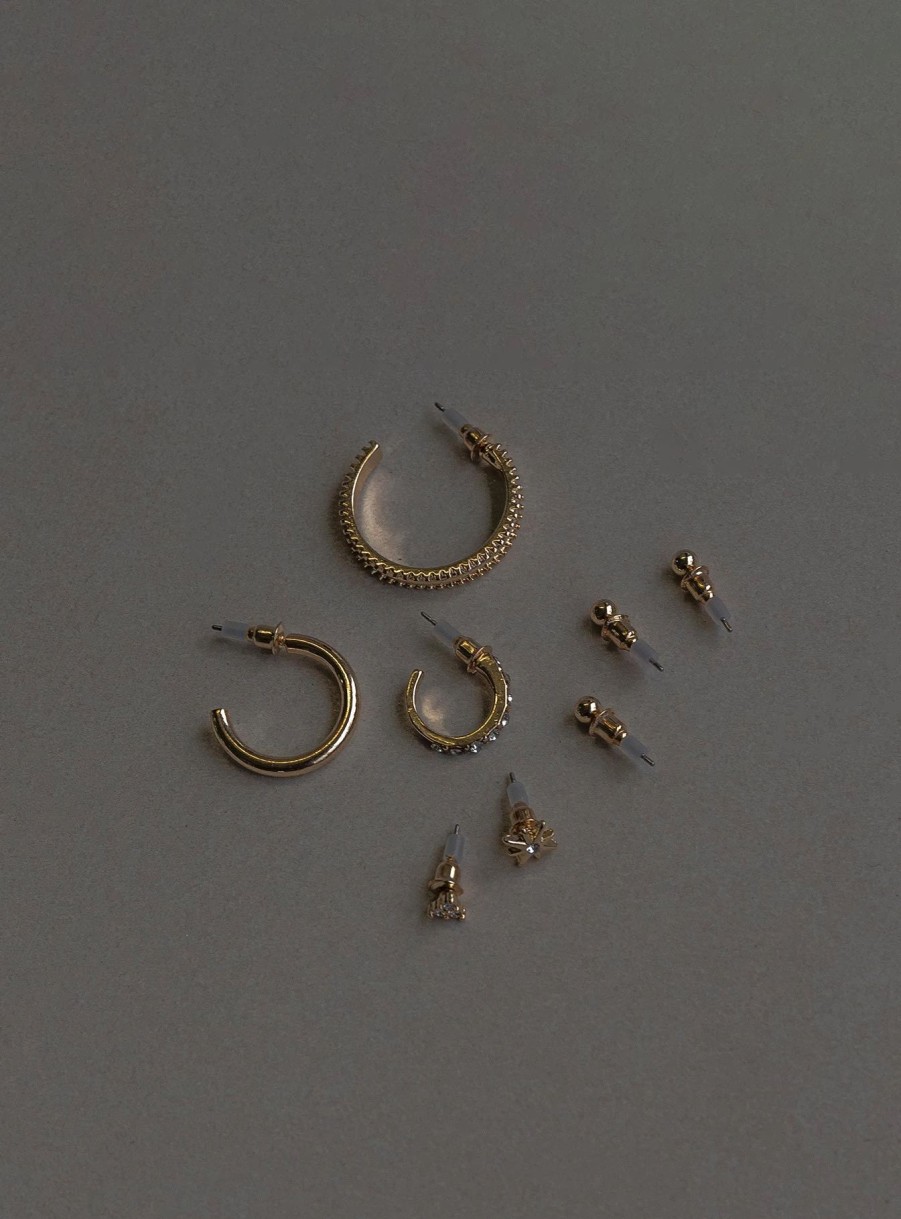 Accessories * | Princess Polly Lower Impact Lyonne Earring Ear Pack Gold