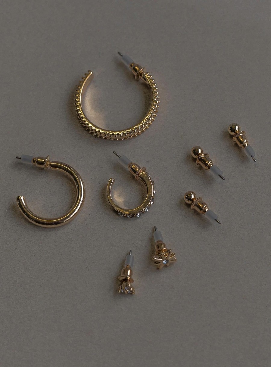 Accessories * | Princess Polly Lower Impact Lyonne Earring Ear Pack Gold