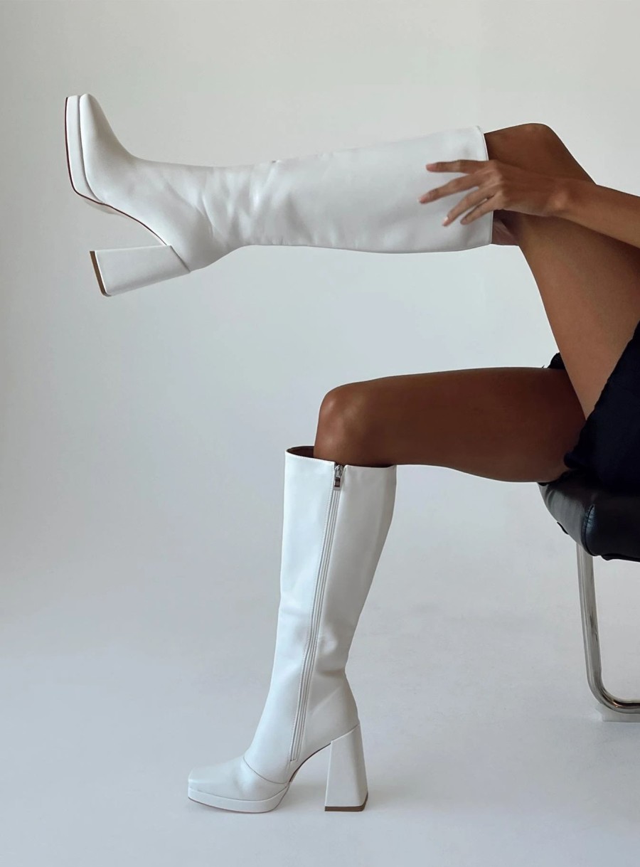 Shoes * | Princess Polly Montgomery Boot Matte White