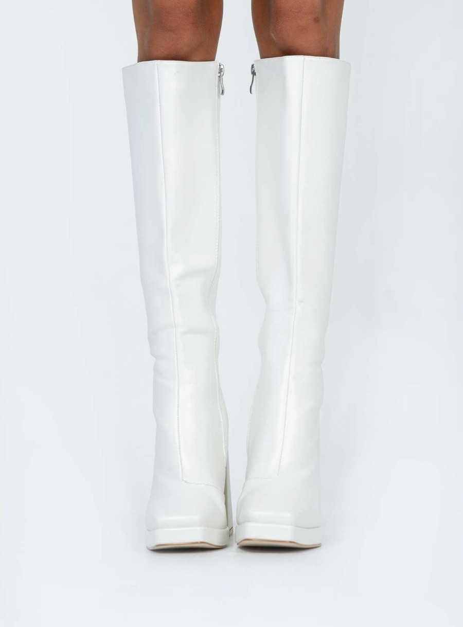 Shoes * | Princess Polly Montgomery Boot Matte White