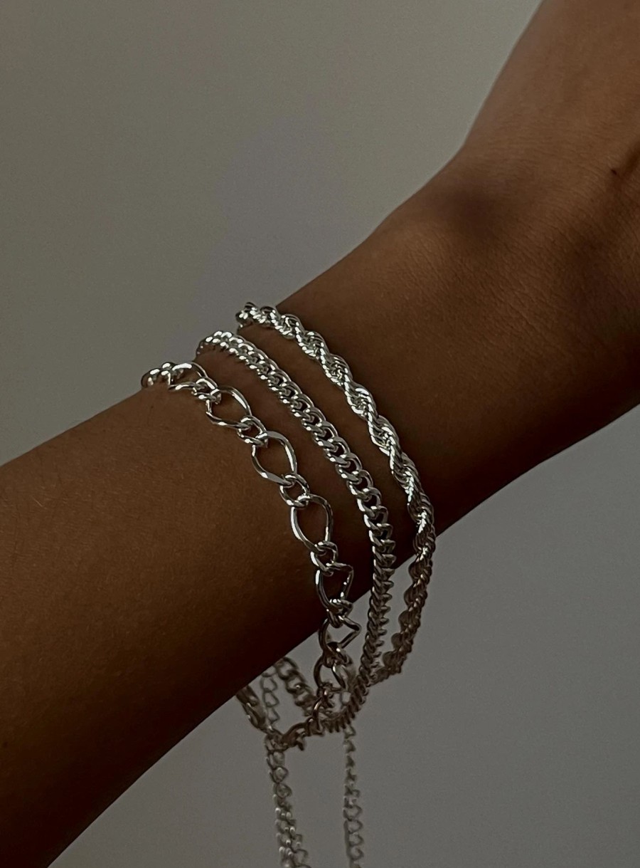 Accessories * | Princess Polly Lower Impact Lavelle Bracelet Pack Silver