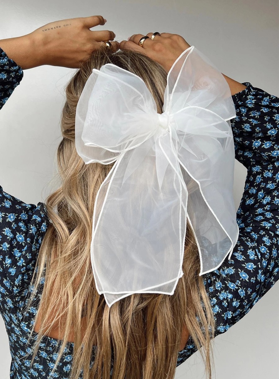 Accessories * | Princess Polly Wicks Hair Bow White