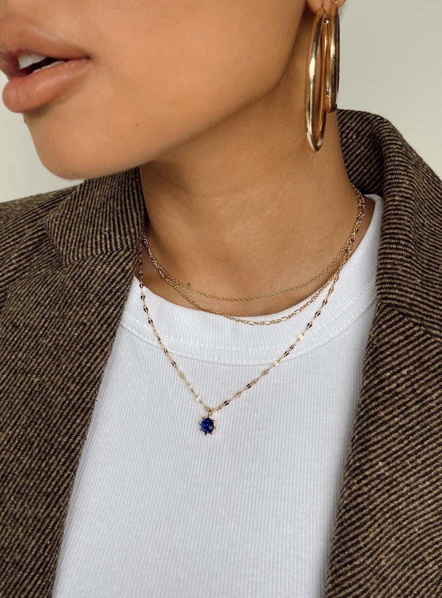 Accessories * | Princess Polly Lower Impact Castello Necklace Pack / Blue Gold