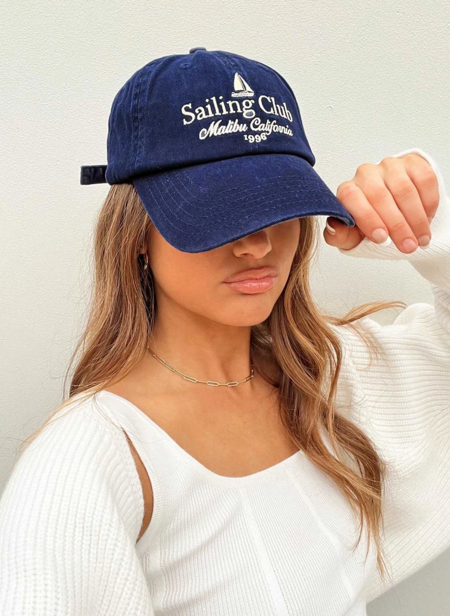 Accessories * | Princess Polly Sailing Club Dad Cap Navy