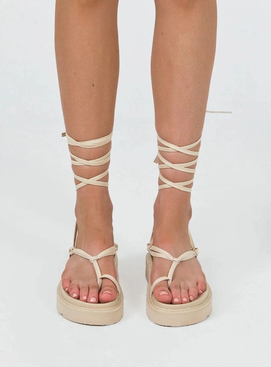 Shoes * | Princess Polly Lower Impact Lavernia Sandals Beige