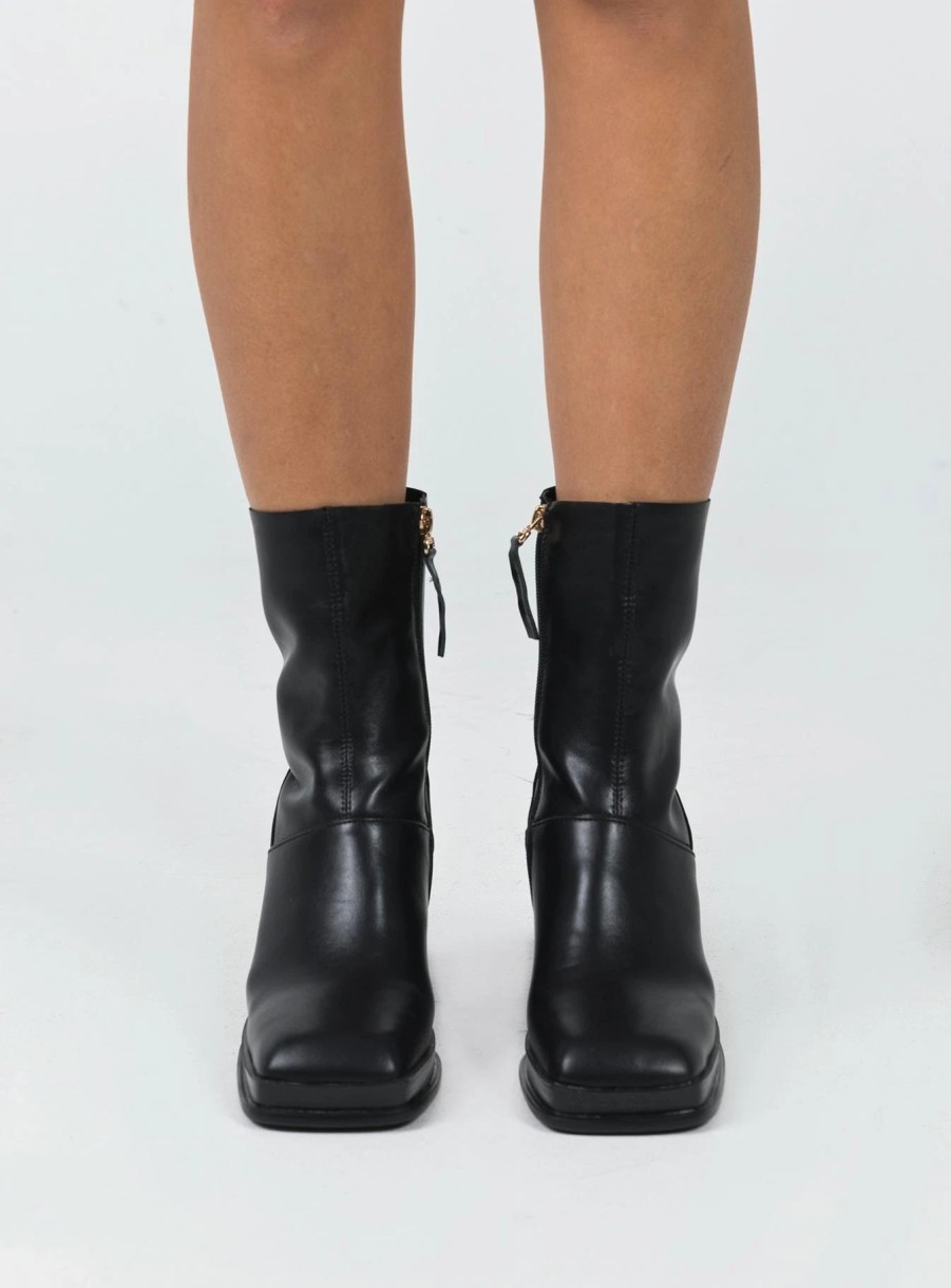 Shoes * | Princess Polly Raffety Boots Black